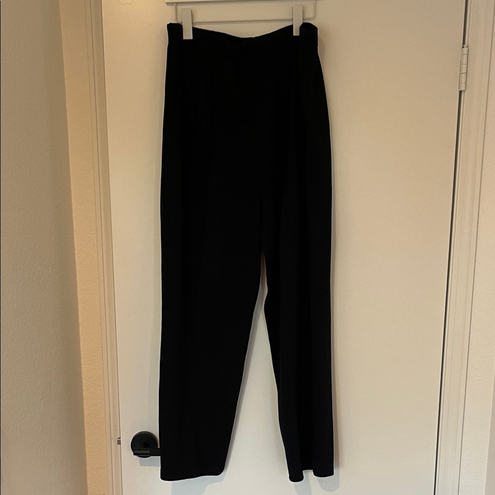 St John Black Knit 2 Piece Suit Jacket Pants Evening Basics Size 16 - Picture 9 of 14